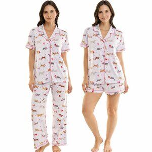 Jaclyn Women's Valentine's Day 3-piece Notch Collar PJ Set